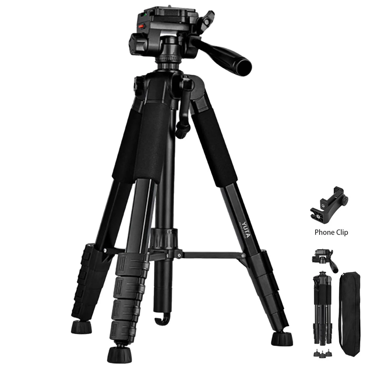 Adjustable Aluminum Tripod Stand w/ Phone Mount 1