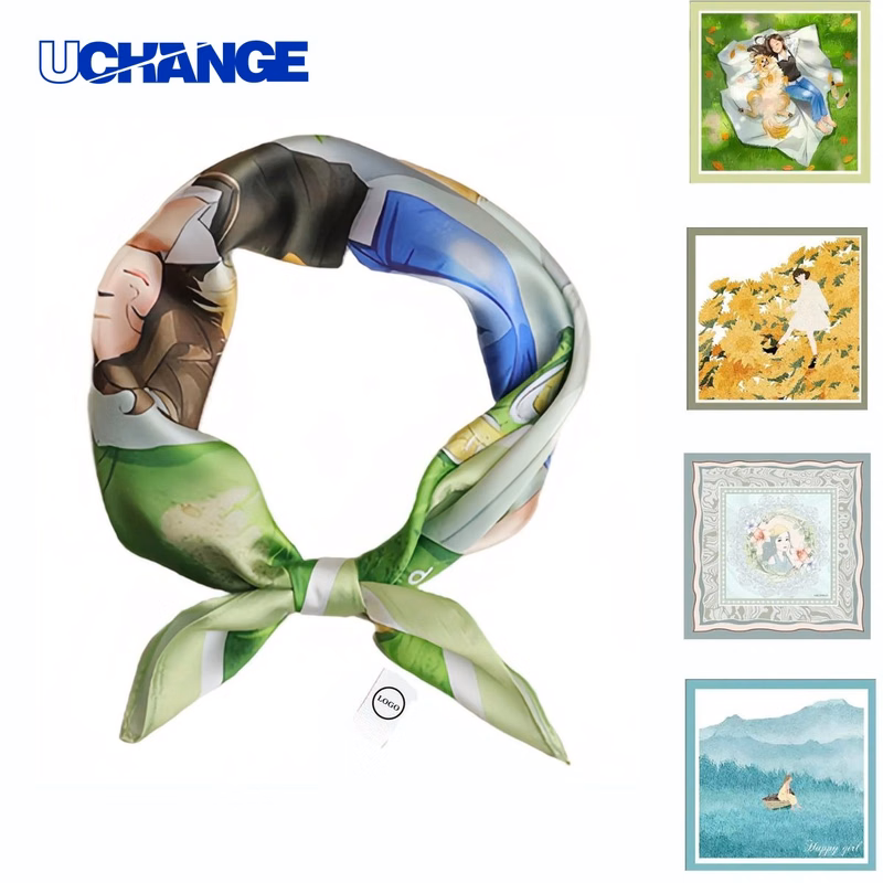 Floral Print Silk Square Scarf