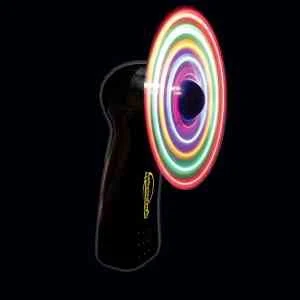 Black Handheld MultiColor LED Light Up Glow Fan 1