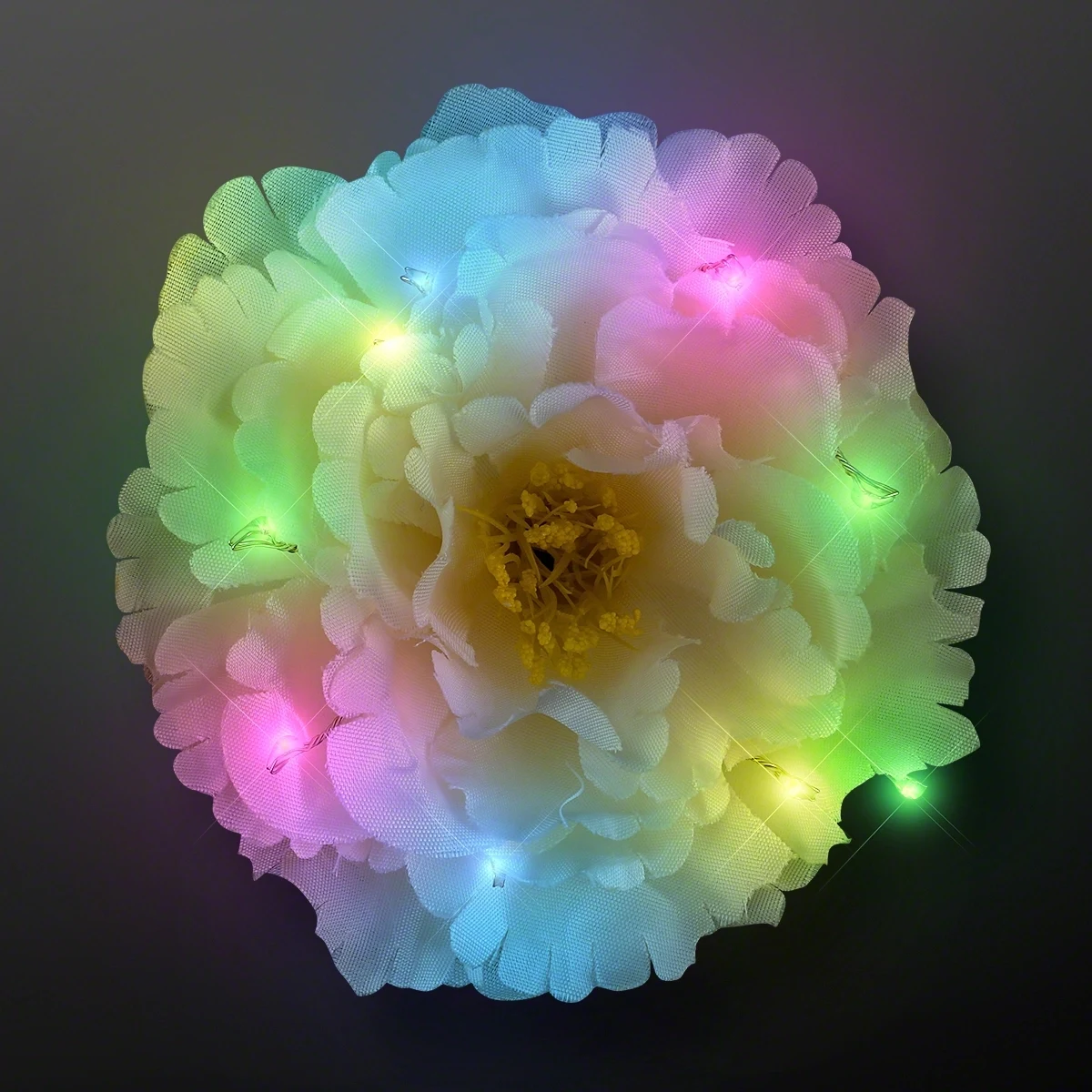 Big Bloom Hair Flowers LED Clips 1