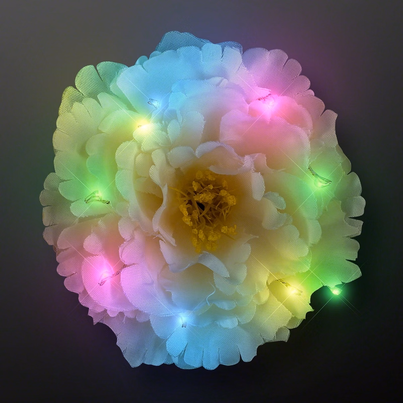 Big Bloom Hair Flowers LED Clips