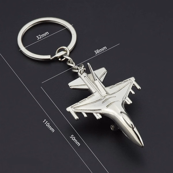 Custom Metal Airplane Keychain with Full-Color Logo — Travelers & Aviation Promo