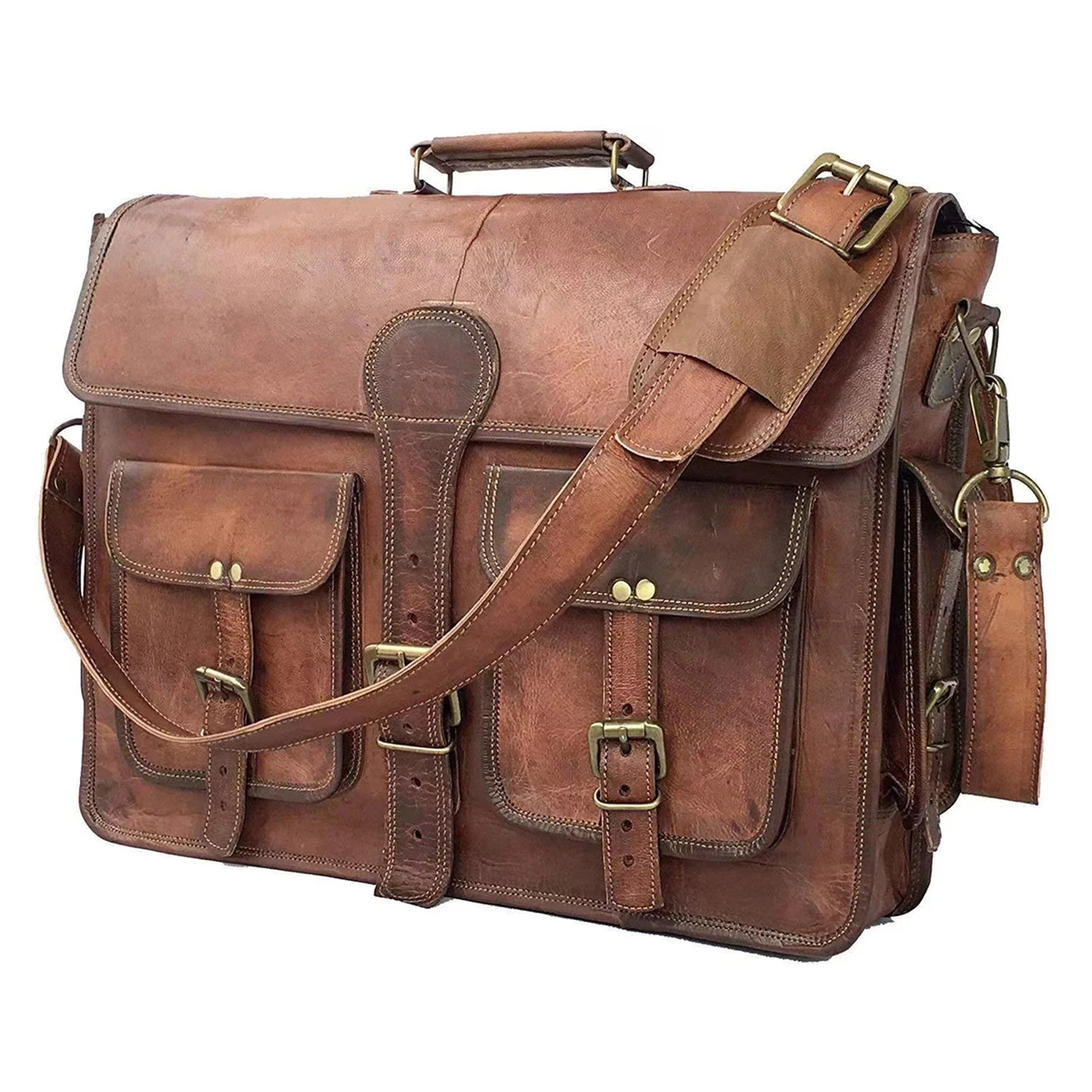 Handmade Leather Travel Office Messenger Bag 1