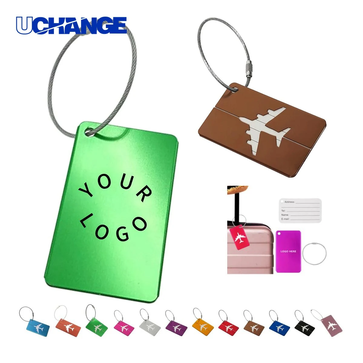 Aluminum Luggage Tag Customizable for Travel Gear 1