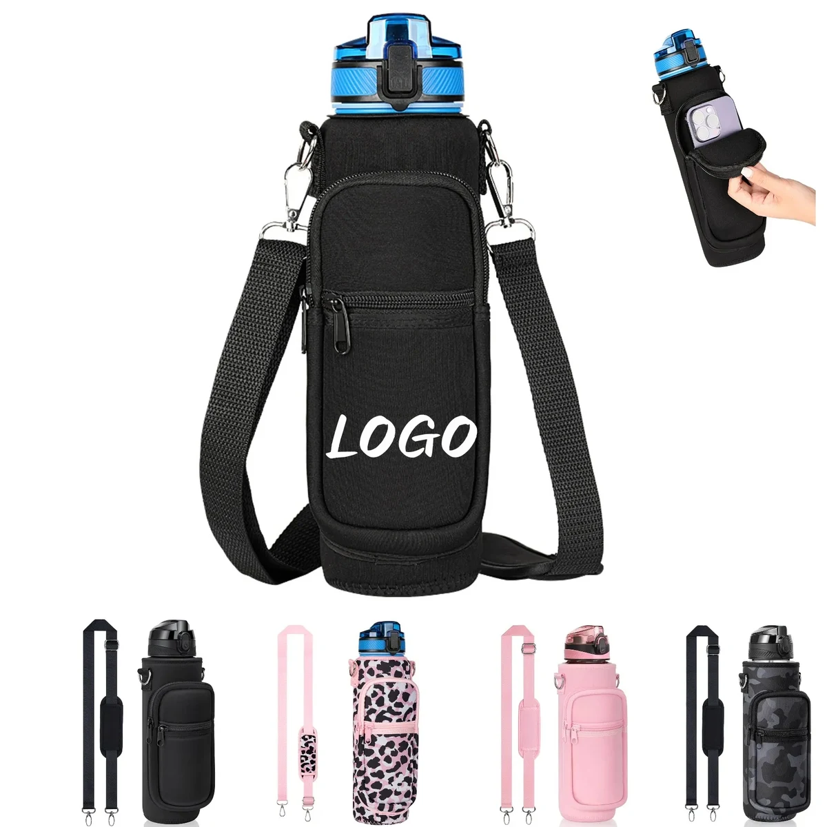 32 oz Neoprene Insulated Bottle Cooler, custom koozie with logo imprint 1