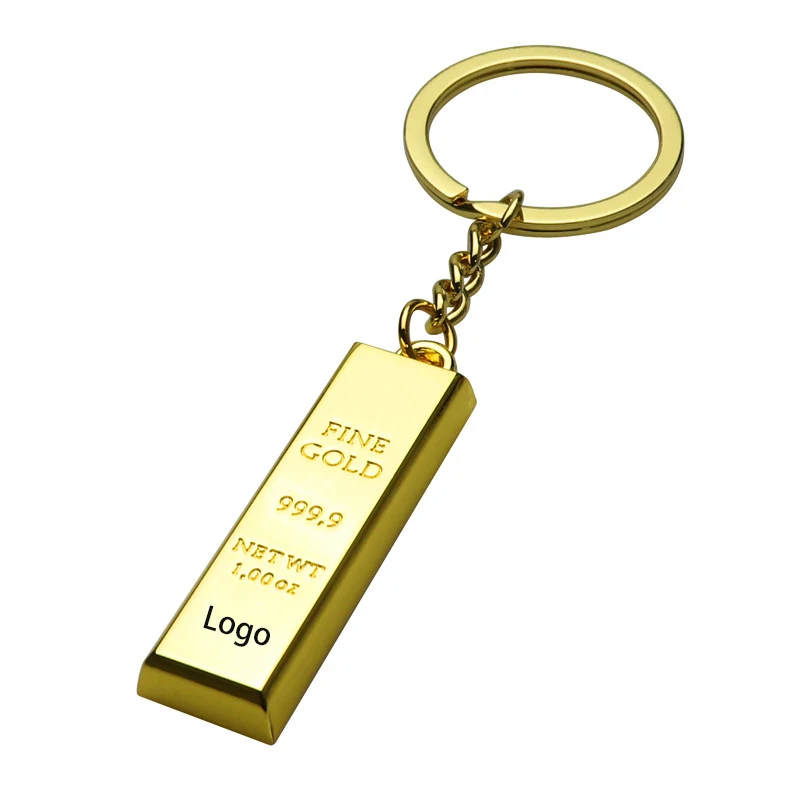 Creative Gold Bar Metal Keychain 1
