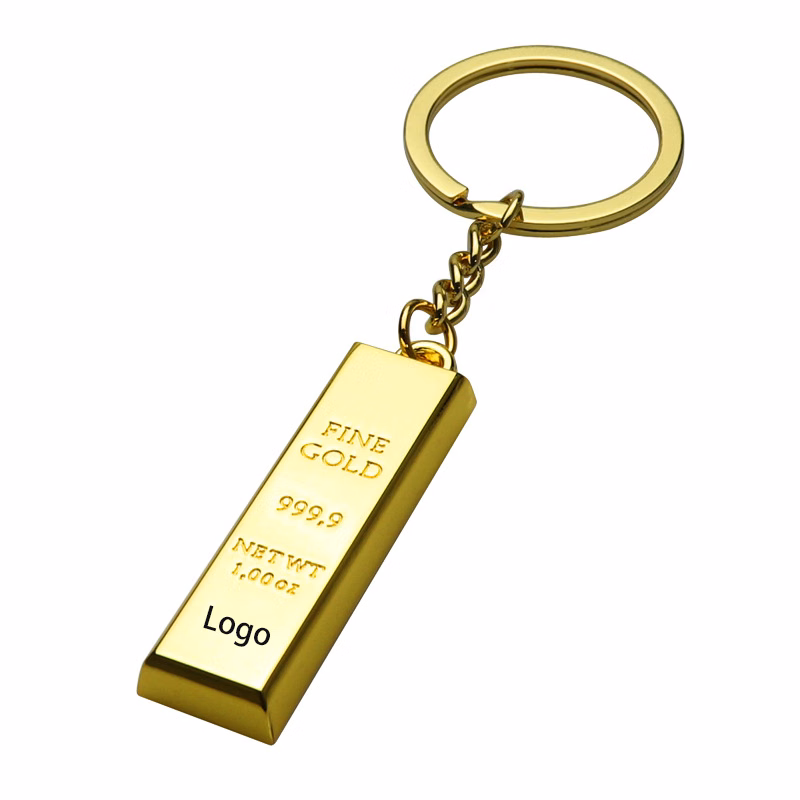 Creative Gold Bar Metal Keychain