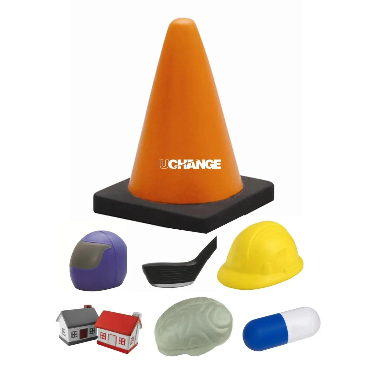 PU Foam Traffic Cone Stress Reliever Custom Logo 1
