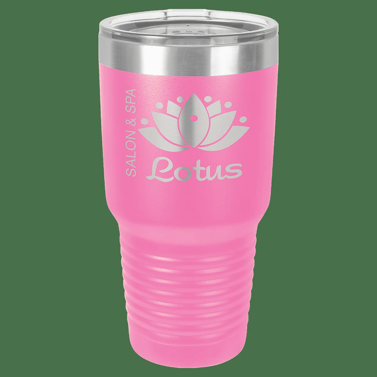 Polar Camel 30 oz. Pink Vacuum Insulated Ringneck Tumbler with Clear Lid 1