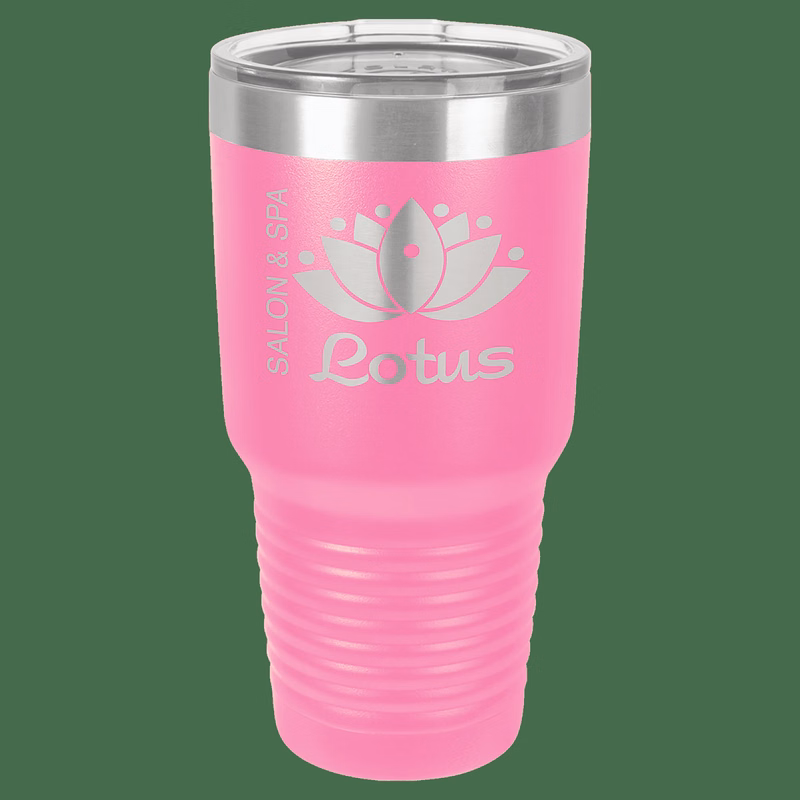 Polar Camel 30 oz. Pink Vacuum Insulated Ringneck Tumbler with Clear Lid