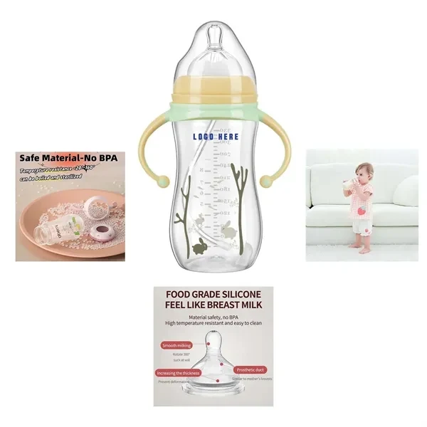 Custom Silicone Anti-Colic Baby Bottle, 3.2 x 6.7 inch — Newborn Care Promotional Item 1
