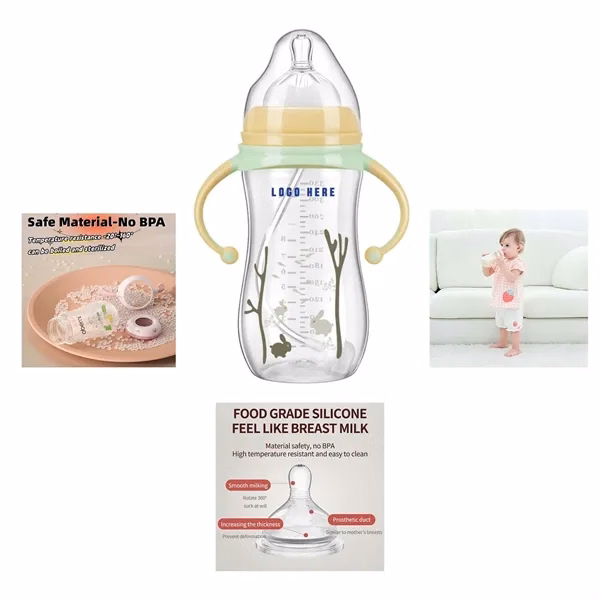 Custom Silicone Anti-Colic Baby Bottle, 3.2 x 6.7 inch — Newborn Care Promotional Item