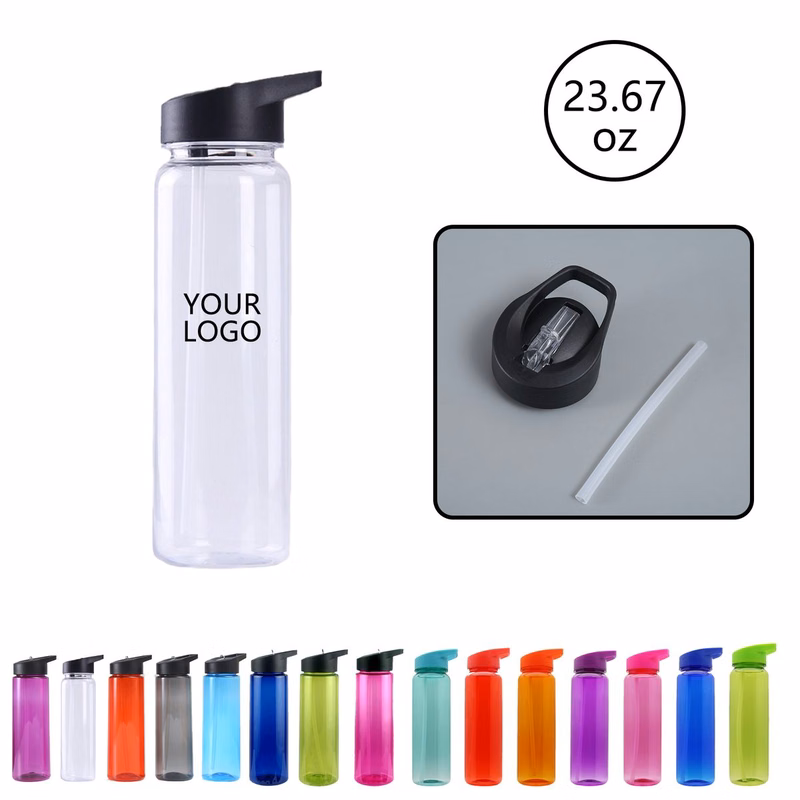 Plastic Sport Water Bottle With Straw