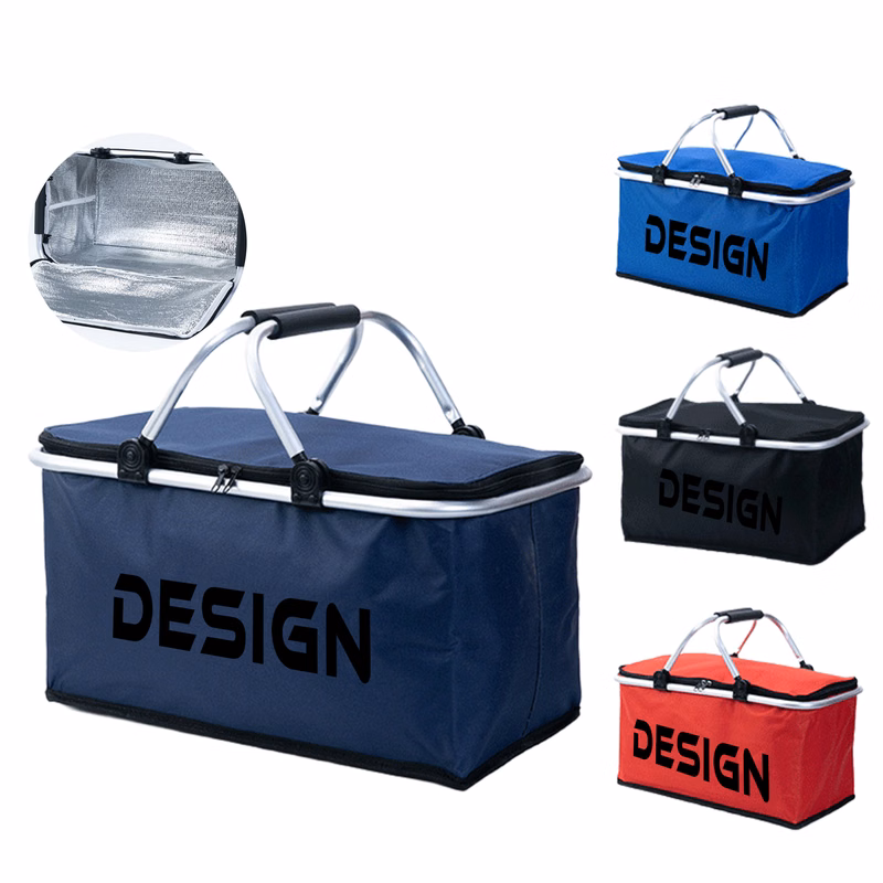 MOQ 50 Foldable Insulated Picnic Basket for Outdoor Use
