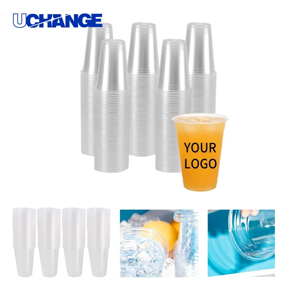 16 oz PET Plastic Cup with Custom Logo 1