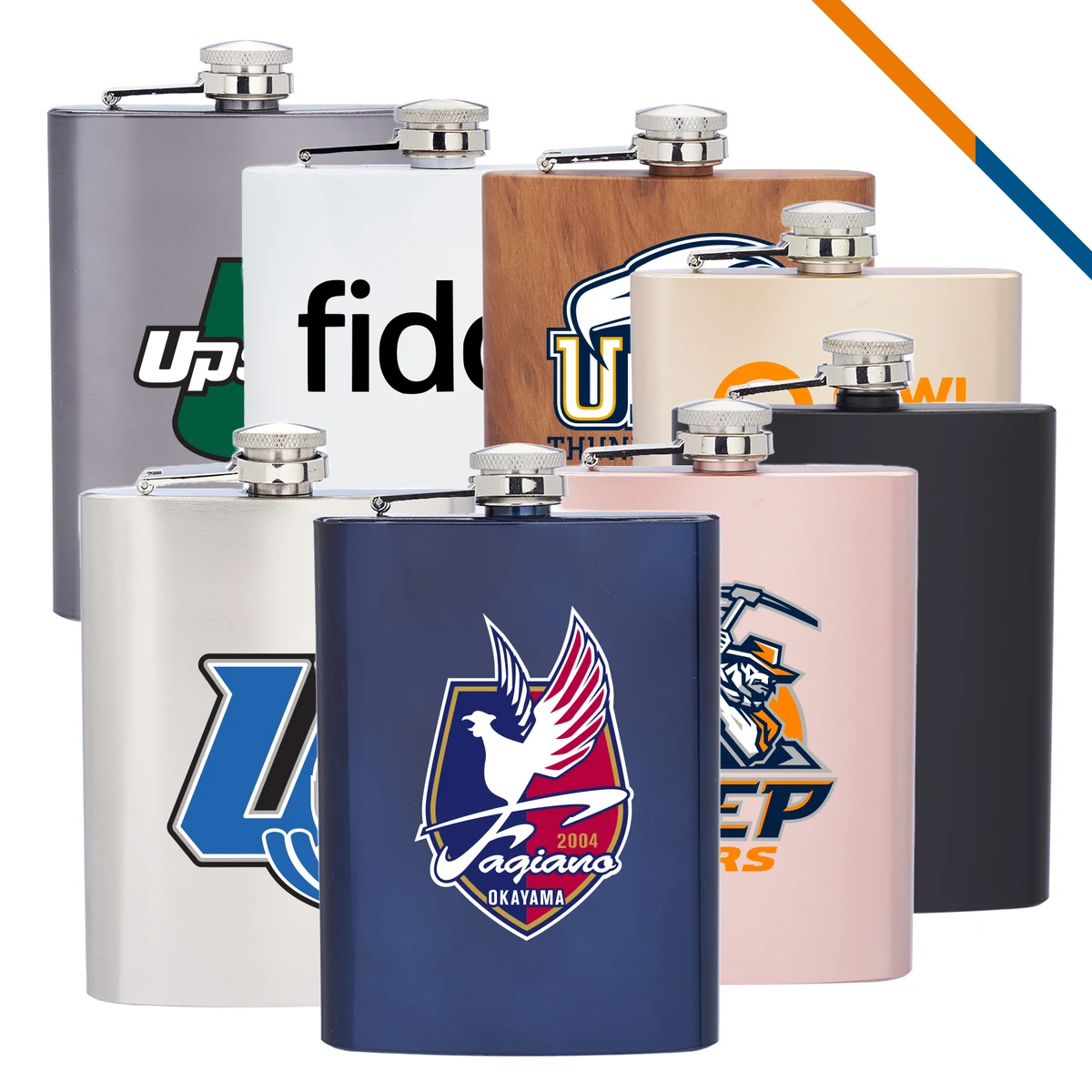 Aki Stainless Steel Hip Flask - 8 OZ. 1