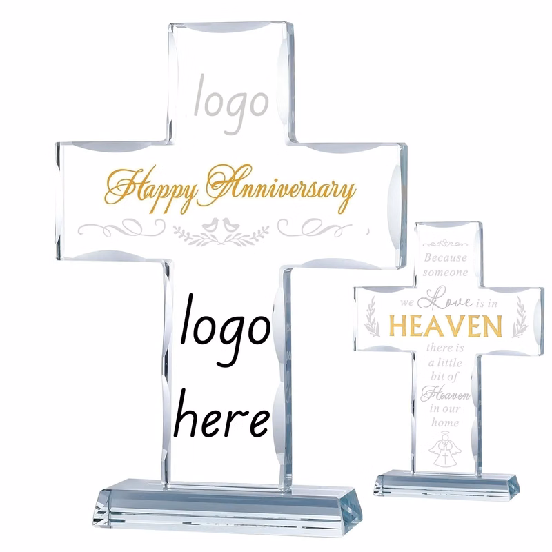 Engraved Custom Crystal Cross Wedding Religious Gifts