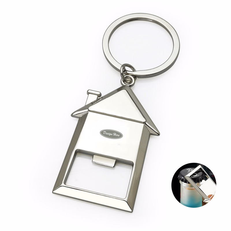 Sturdy House Keychain with Bottle Opener