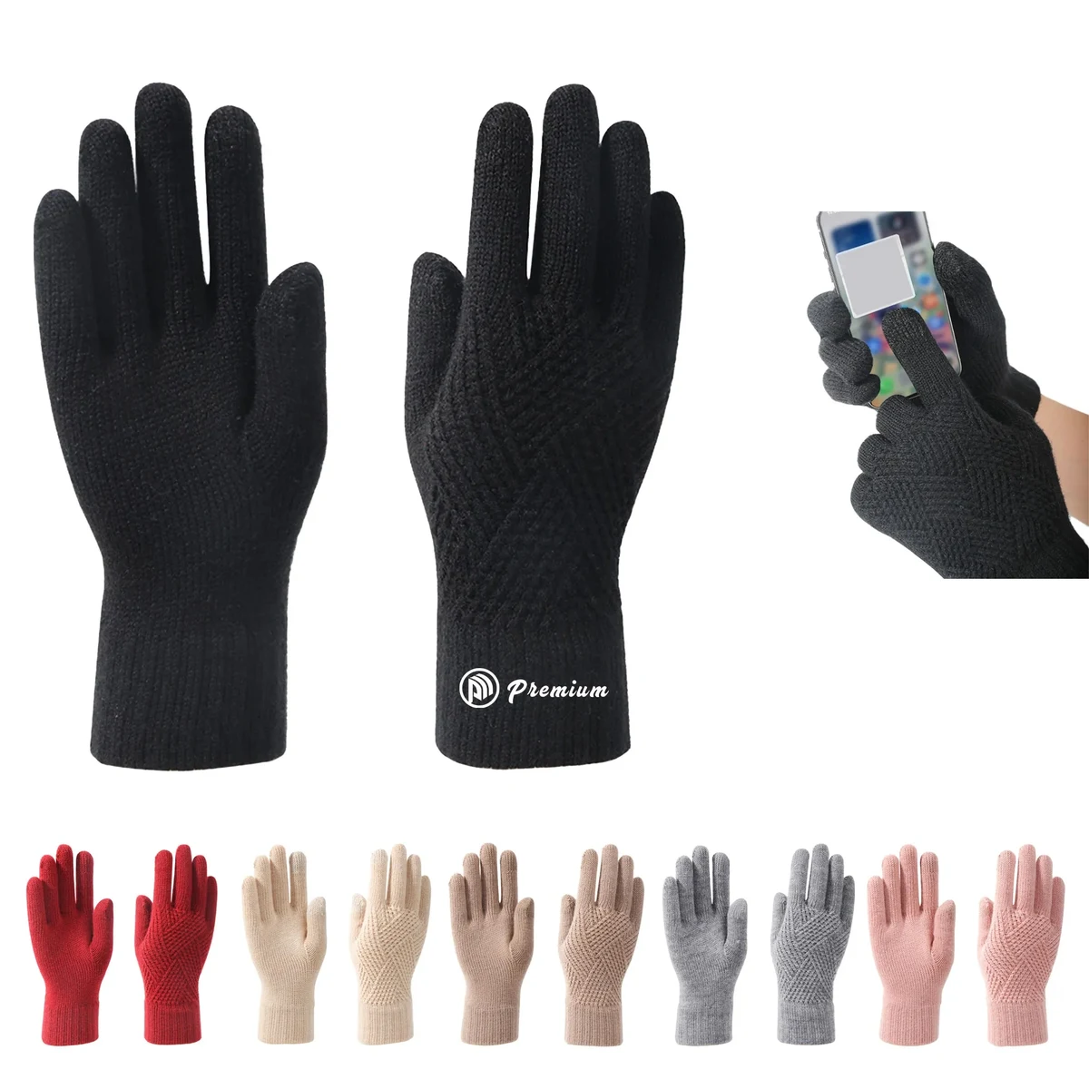 Double-Layer Plush Knitted Gloves 1