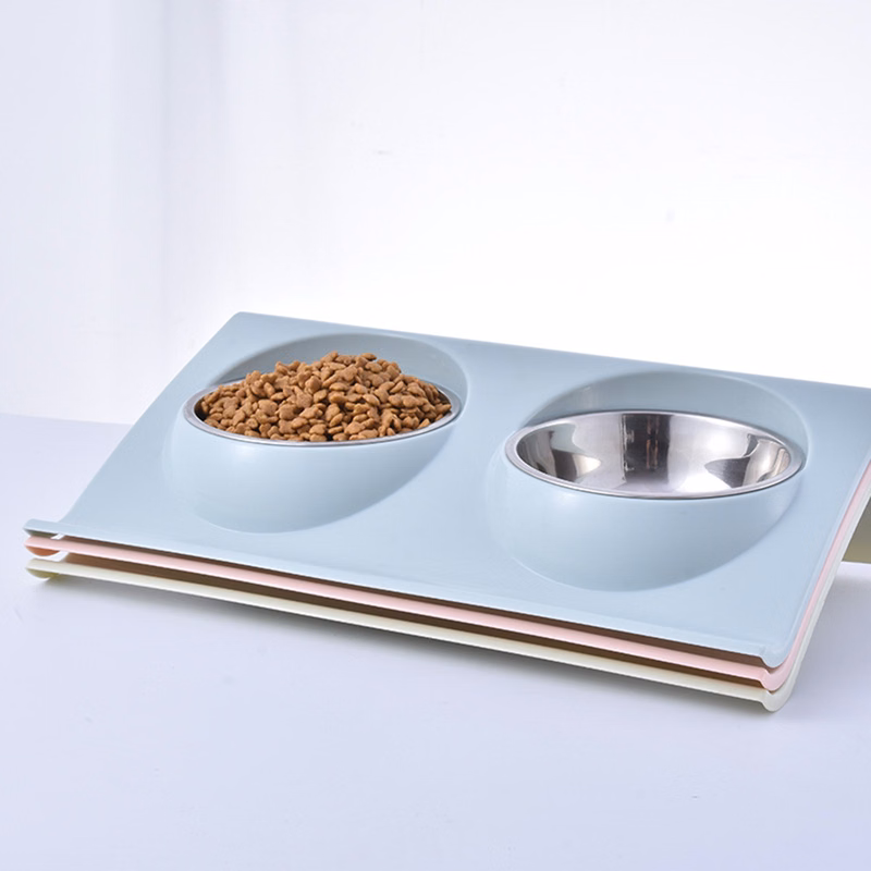 Double Pet Cat Dogs Feeding Bowls