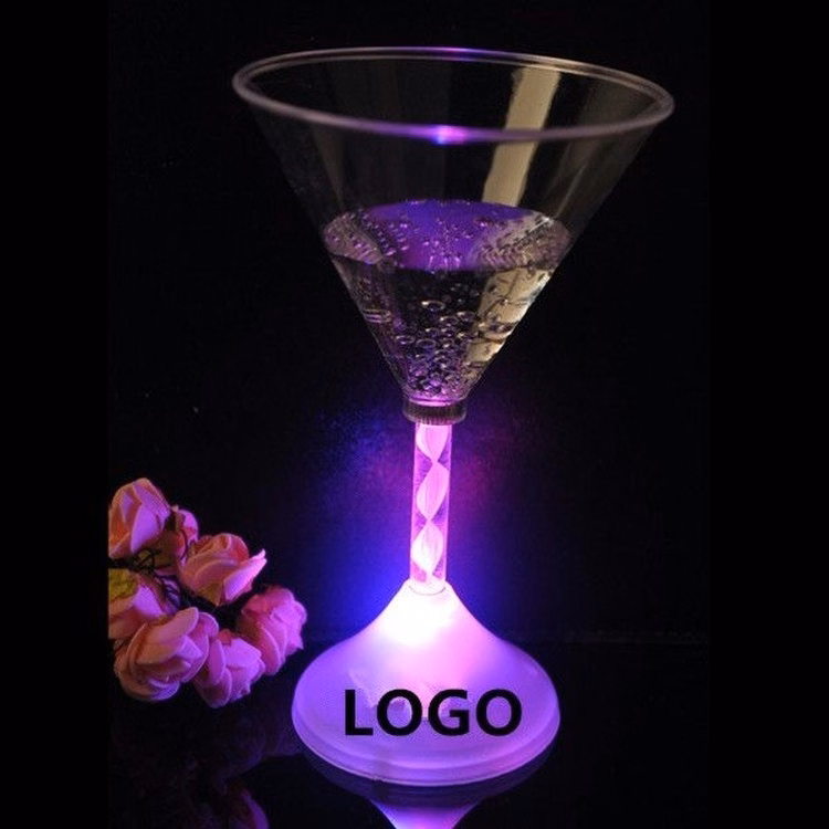 LED Light Up Flashing Martini Cocktail Glass - Color Change