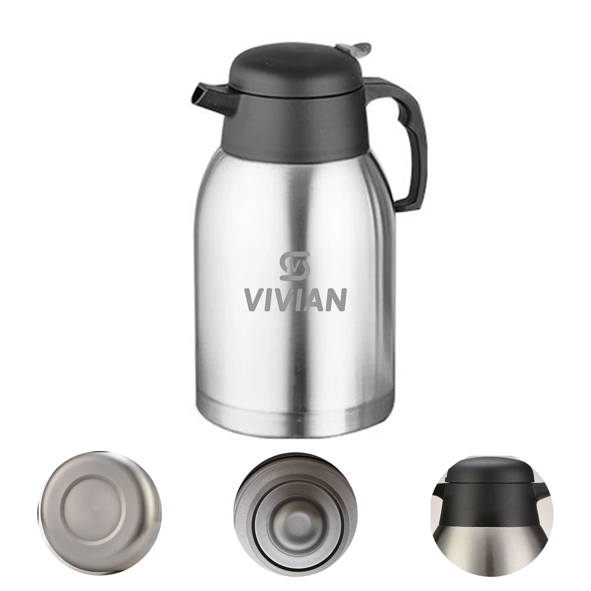 52 Oz Stainless Steel Thermos Coffee Carafe, custom water bottle with logo imprint 1