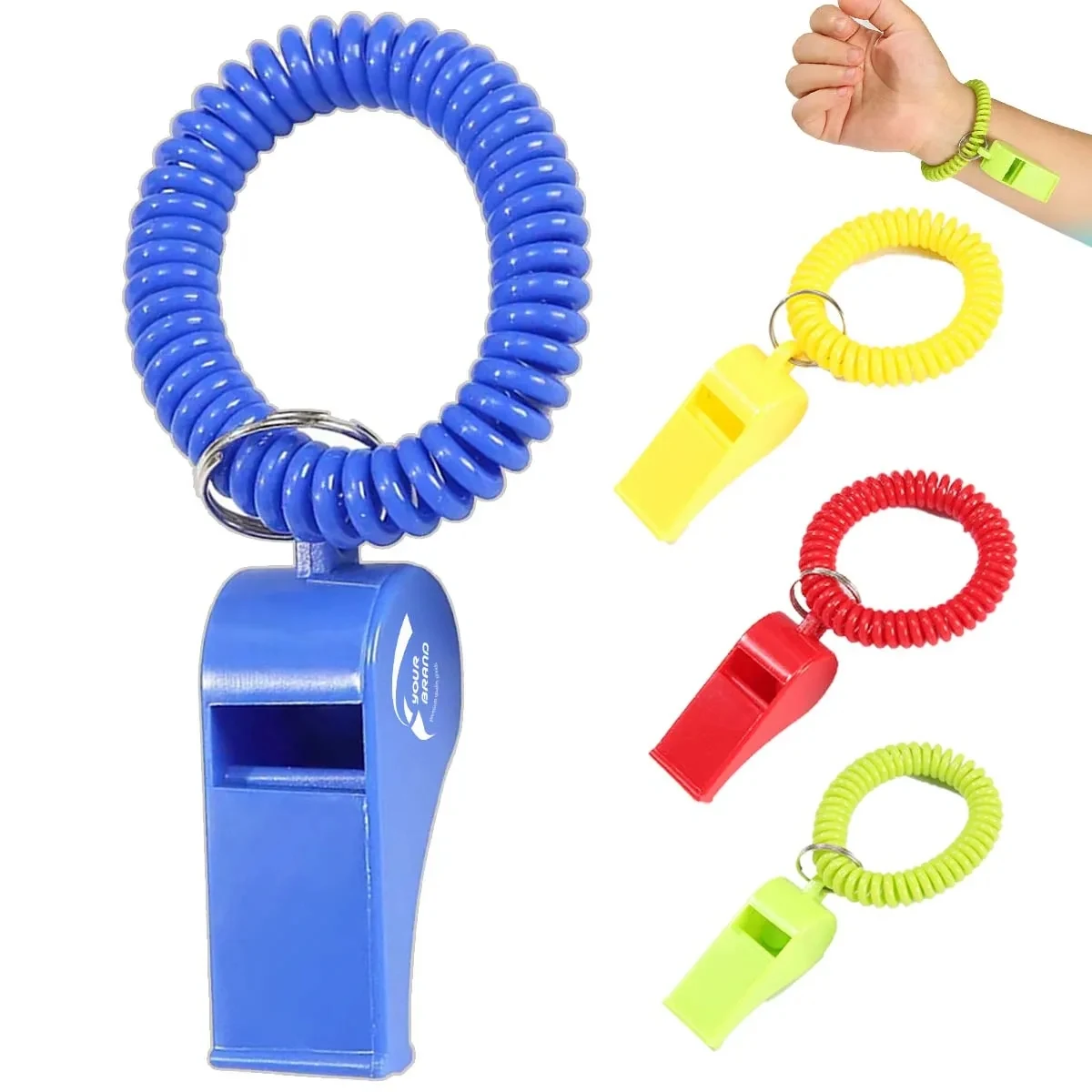 Coaches Referees Whistle with Coiled Bracelet Keychain 1