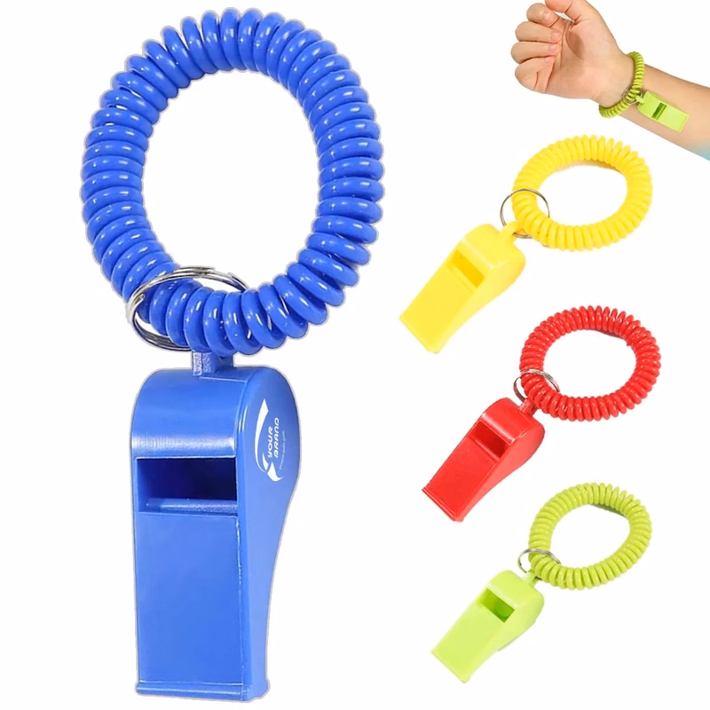 Coaches Referees Whistle with Coiled Bracelet Keychain