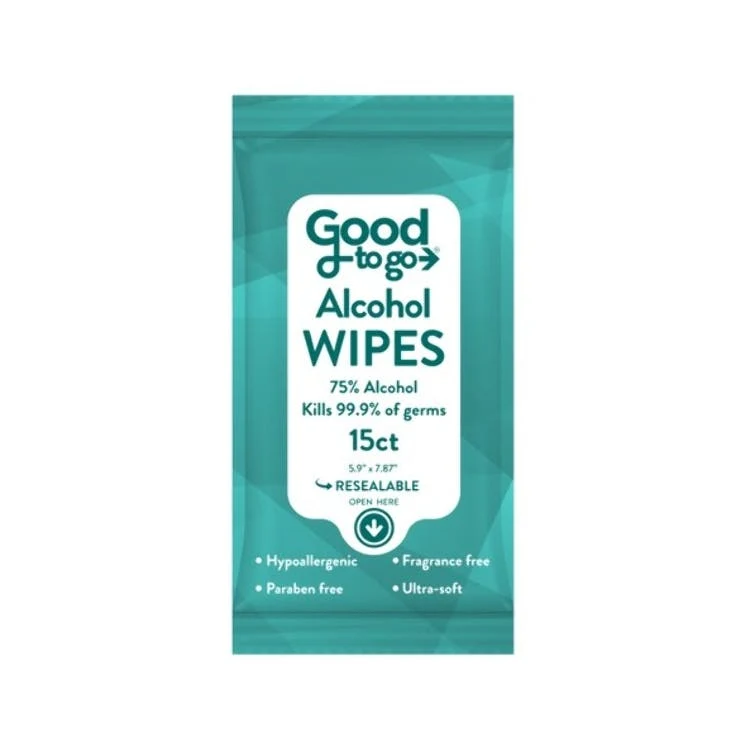 Alcohol Wipes - 15 Pack Resealable 1