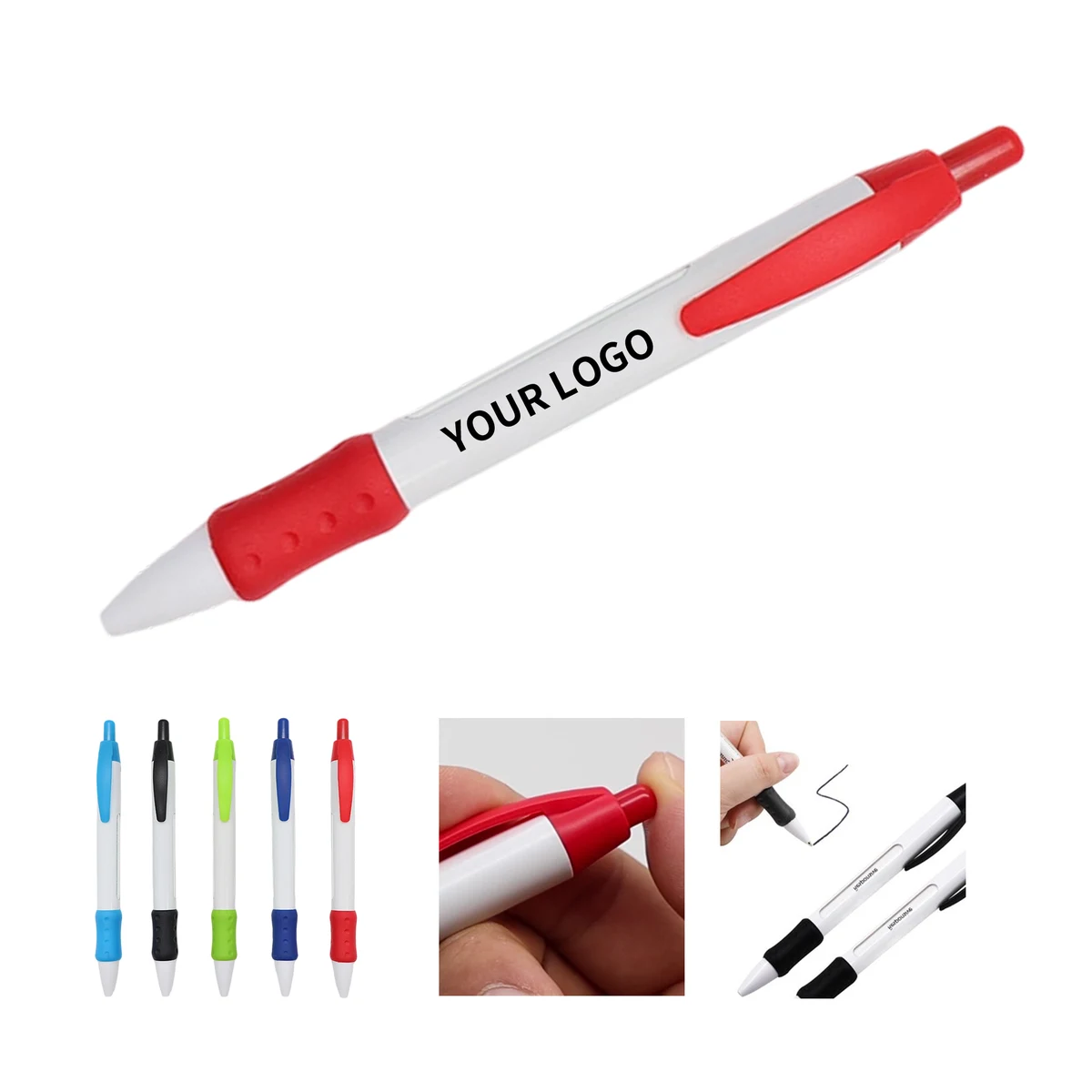 Retractable Ballpoint Pen With Rotating Message Display Windows 1
