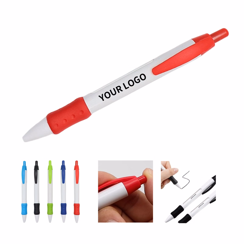 Retractable Ballpoint Pen With Rotating Message Display Windows