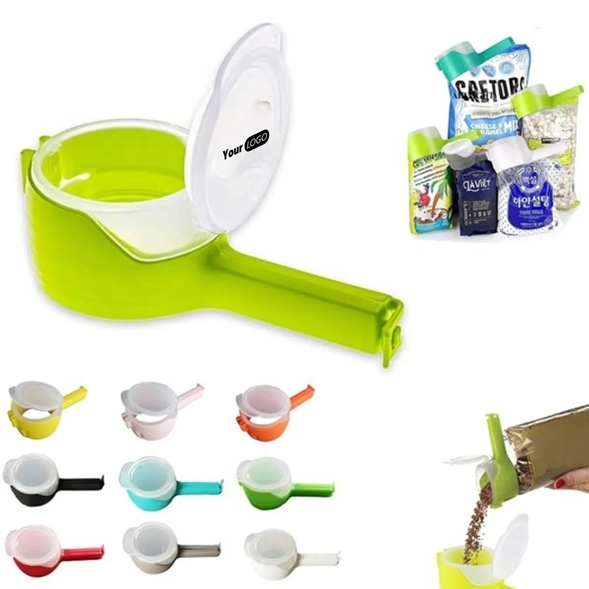 Bag Clips for Food Storage with Pour Spouts 1