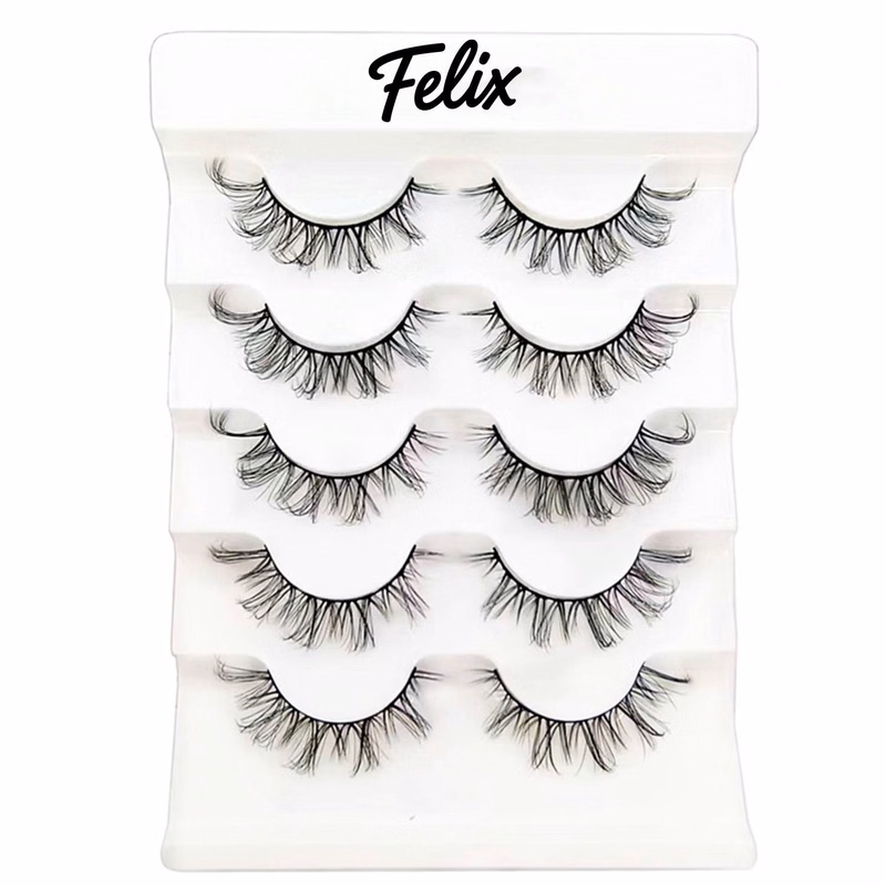 5 Pairs Clear Band False Eyelashes for Daily Use