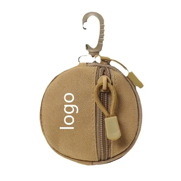 Round Coin Bag with Zipper and Carabiner for Work, School and Travel 1