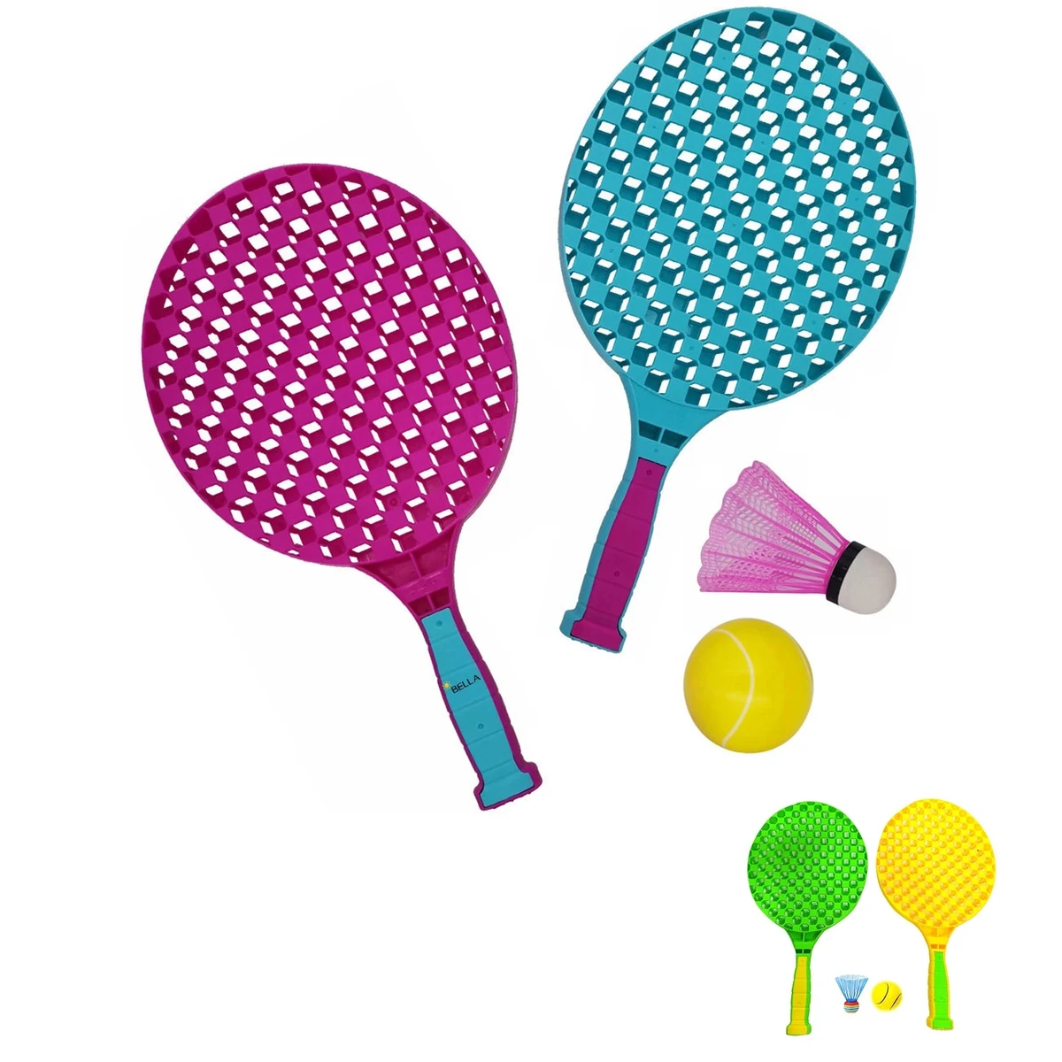 Tennis Racket Set With Sponge Ball & Bounce Shuttlecock Kit 1