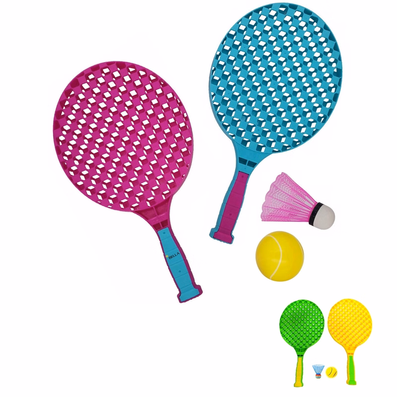 Tennis Racket Set With Sponge Ball & Bounce Shuttlecock Kit