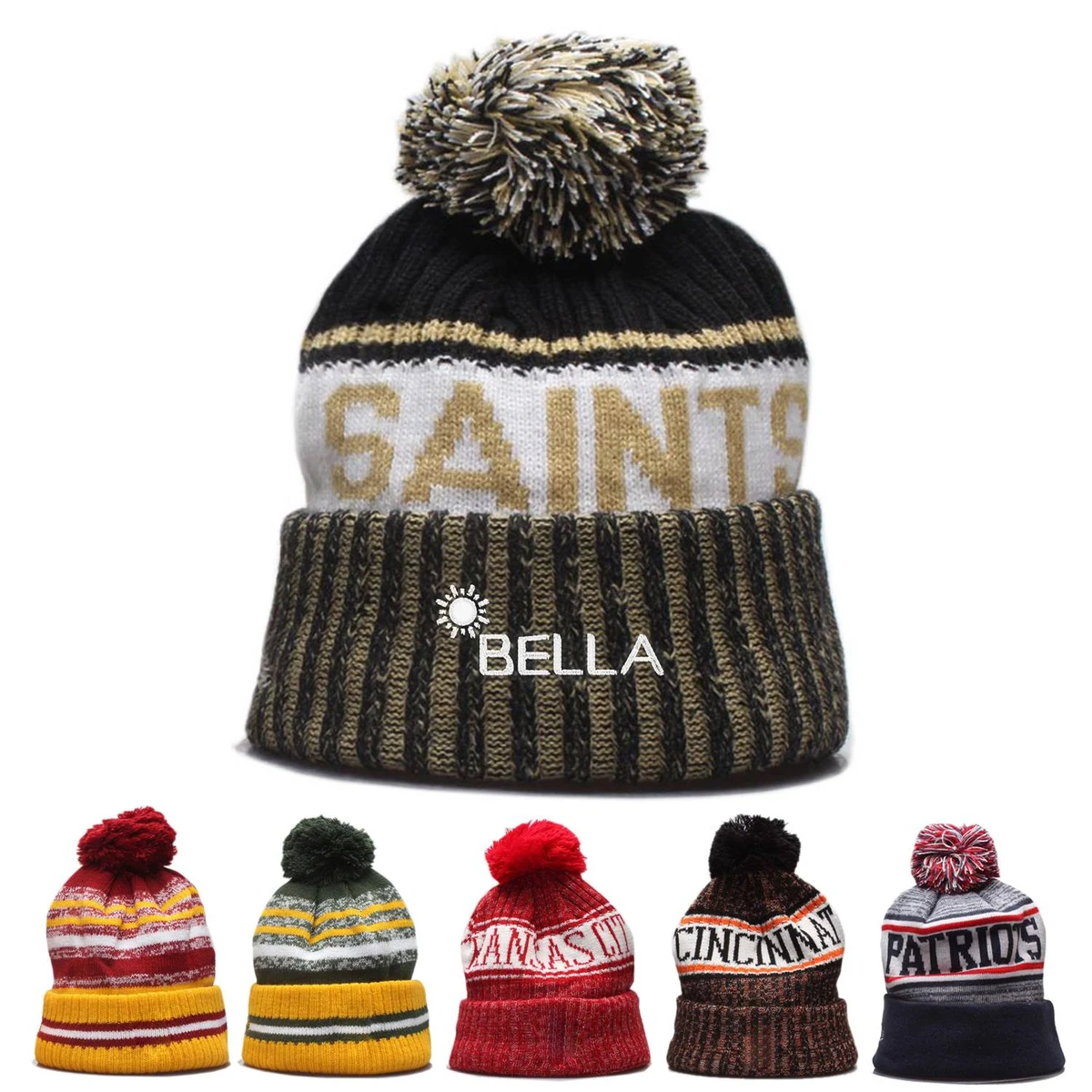 New style plush outdoor warm knitted hat with ball 1