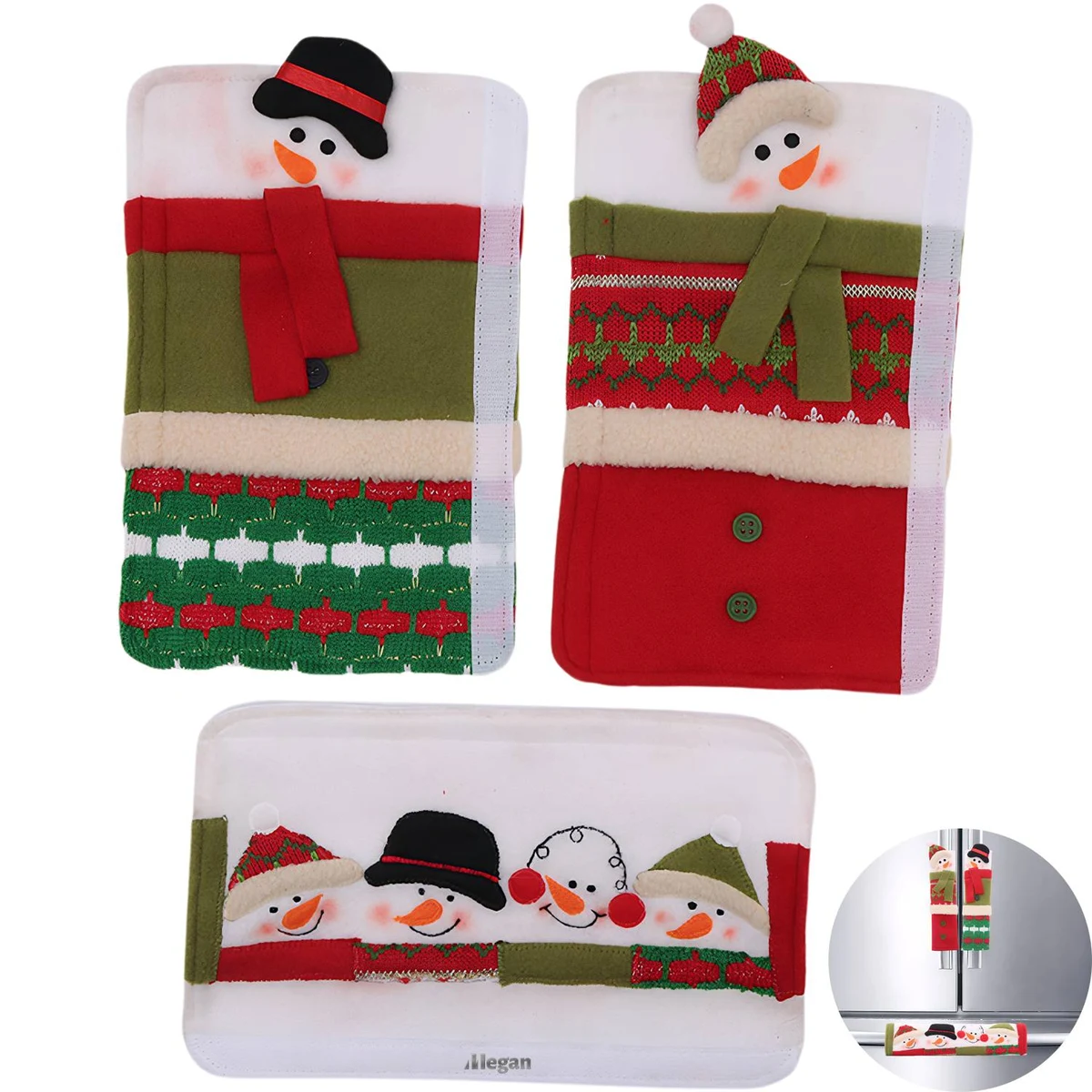 3PCS Christmas Fridge Handle Covers Set 1