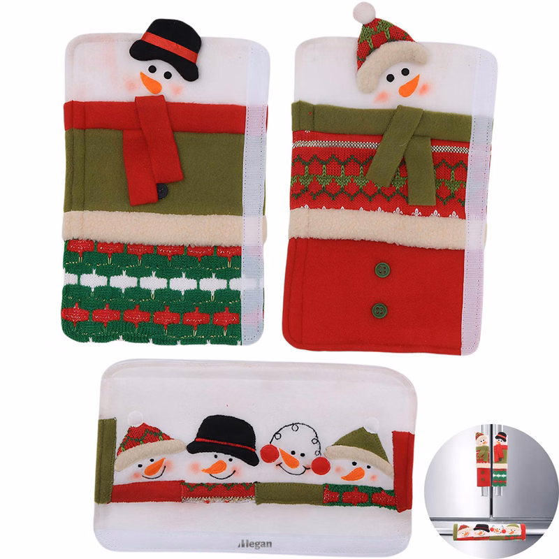 3PCS Christmas Fridge Handle Covers Set