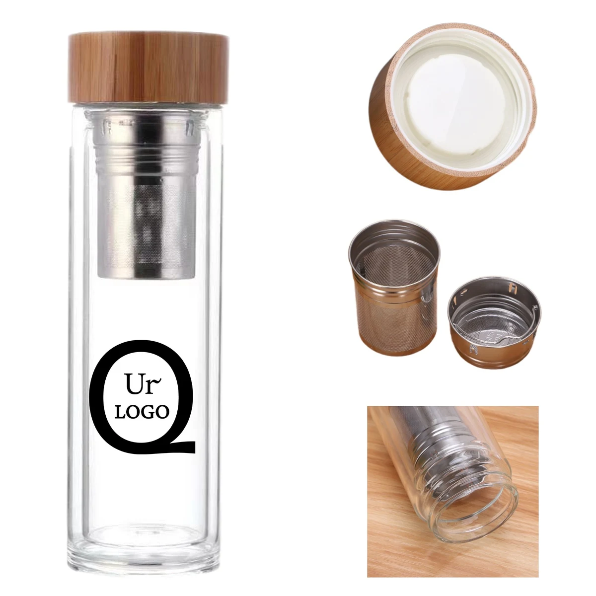 17 Oz Glass Double-Layer Tea Cup/ W Infuser 1