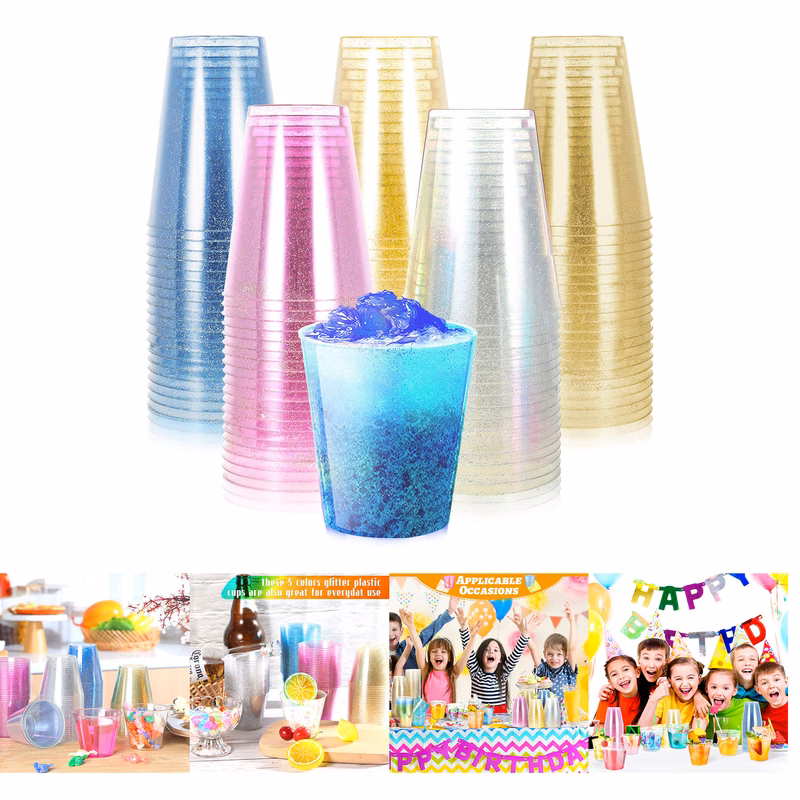 Glitter Plastic Cups Small Cups