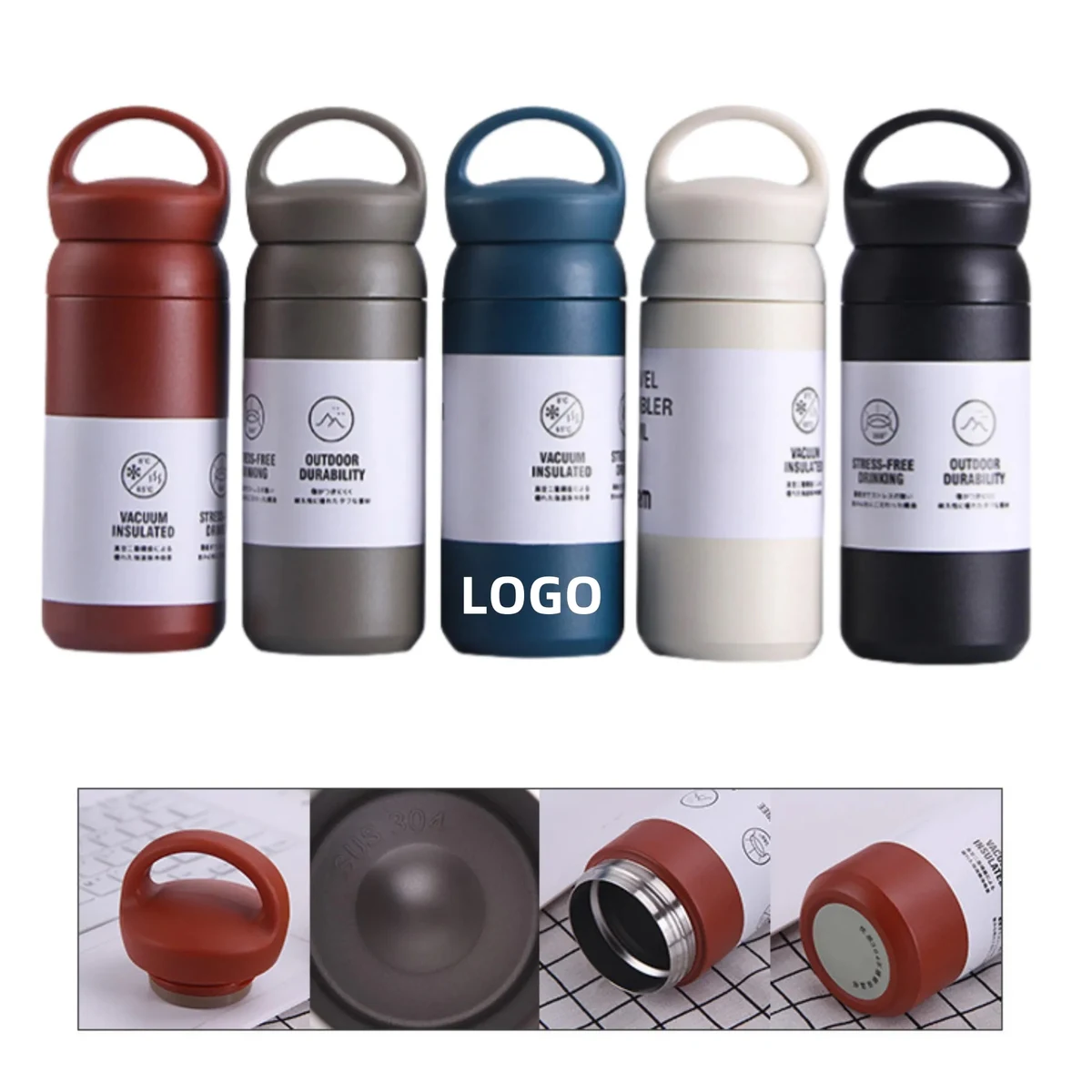 304 Stainless Steel Insulated Tumbler With Carry Handle Lid 1