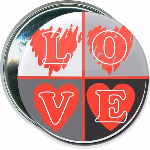 LOVE, Valentines Day Button