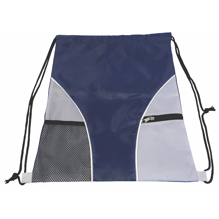 Drawstring Bag w/Mesh Pocket 1