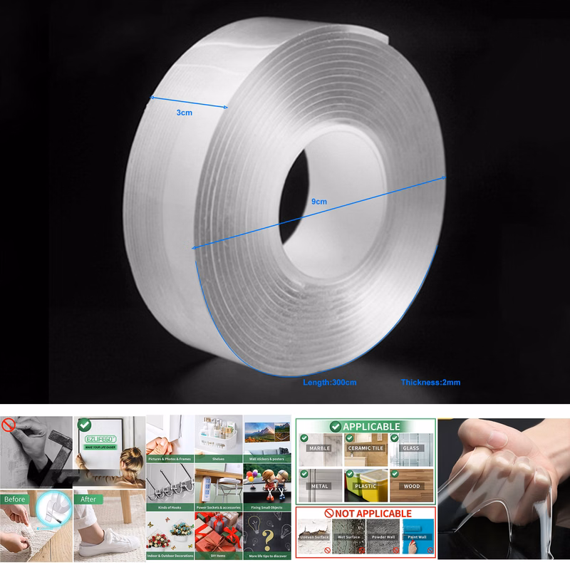 Heavy Duty, Extra Large Nano Double Sided Adhesive Tape