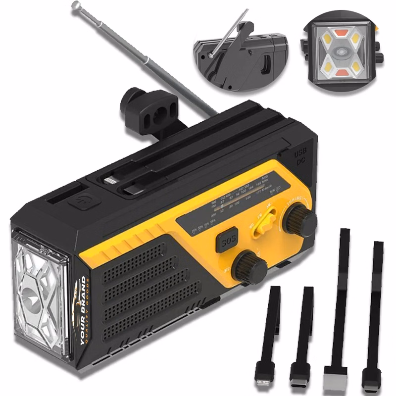 6000mAh Battery Powered SOS Alarm Emergency Hand Crank Radio