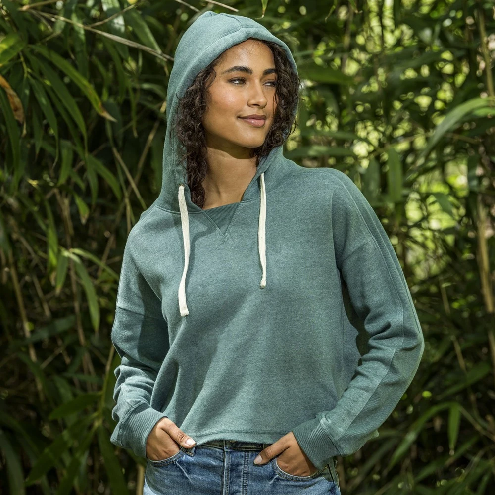 Eloise Angel Fleece Rib Inset Hood, custom hoodie or sweatshirt with logo imprint 1