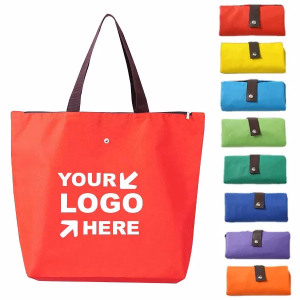 600D Polyester Foldable Grocery Tote Bag