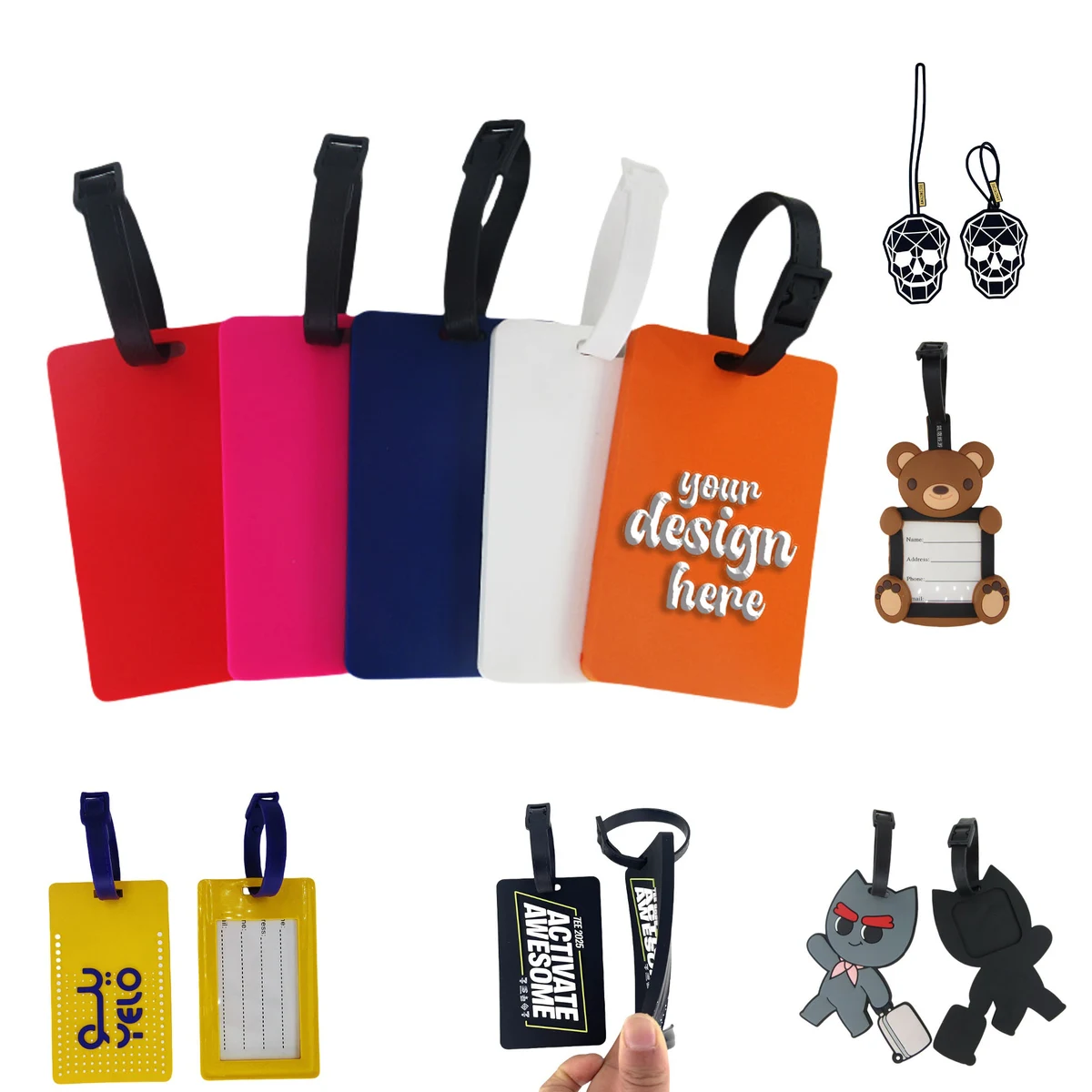 Permium Silicone Luggage Tag Name ID Card 1