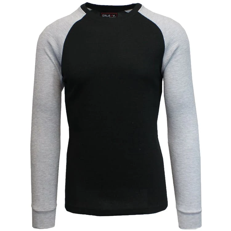 Men's Thermal Shirts - Black/Heather Gray S-XL, custom hoodie or sweatshirt with logo imprint 1